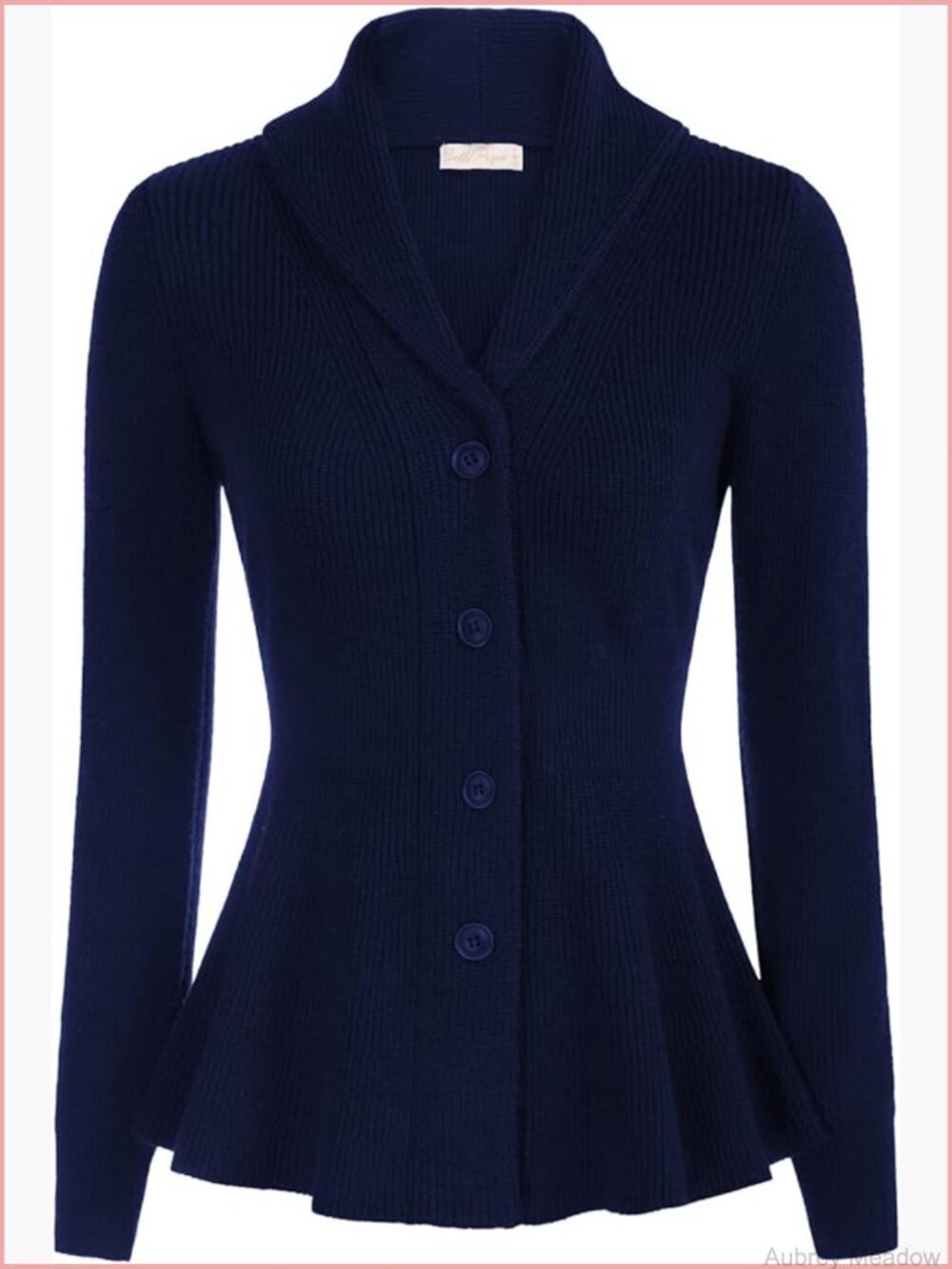 Vintage Shawl Lapel Button Down Cardigan Sweater Coat
